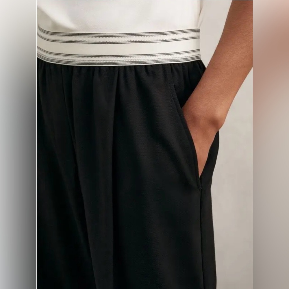Reiss Black Pant Elastic Waist with Side Pocket